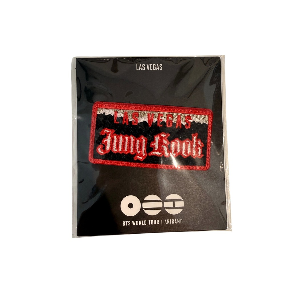 BTS World Tour Arirang Las Vegas Jung Kook Embroidered Patch Clip Official Merch